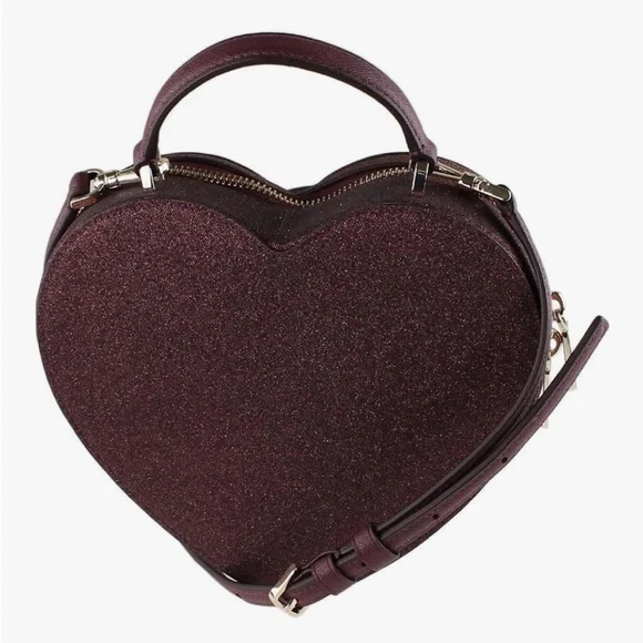 Kate Spade Glittery Plum Heart Crossbody Bag - Picture 2 of 4